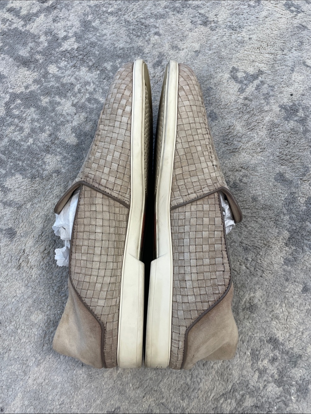 Santoni Woven Loafer Light Brown Beige Sz 12 - Picture 10 of 16